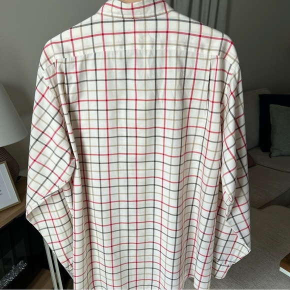 Daniel Cremieux Men’s Cream/red/gray Long Sleeve Plaid Button Up Size L - Picture 6 of 14